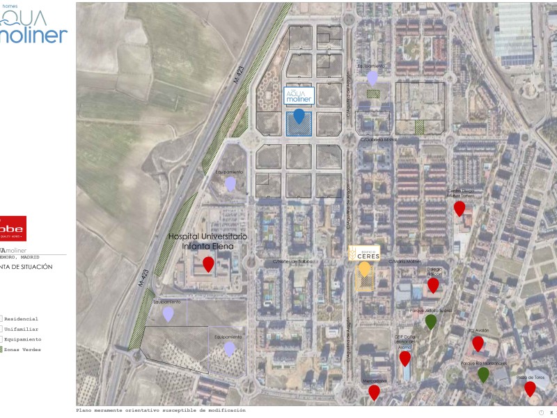 Plano de situación del Edificio Aqua Moliner